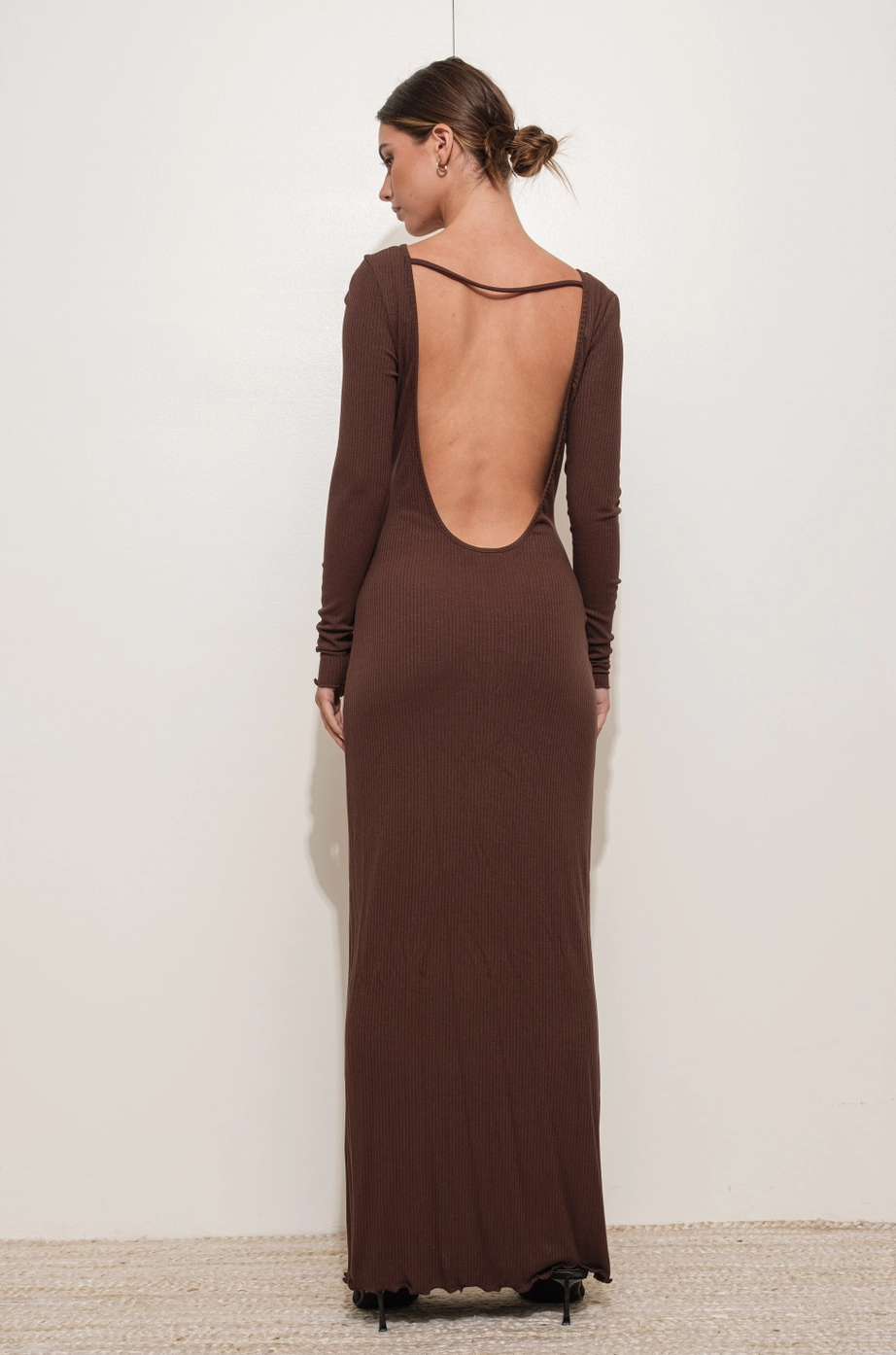 Hailey Long Sleeve Backless Dress