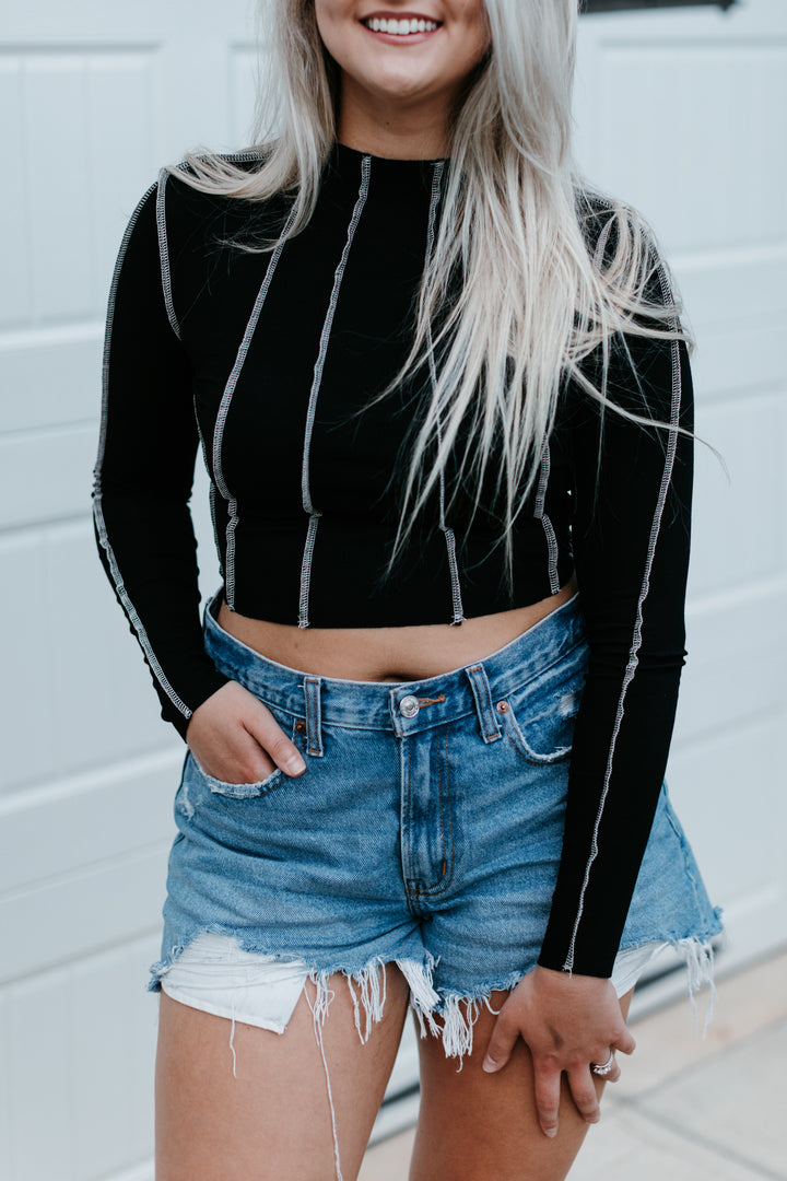 Delaney Long Sleeve Crop Top