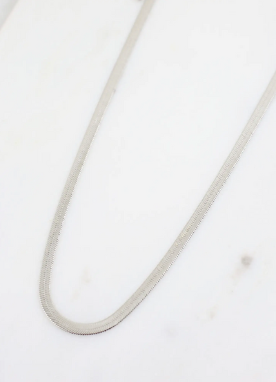 All Night Long Snake Chain Necklace - Silver